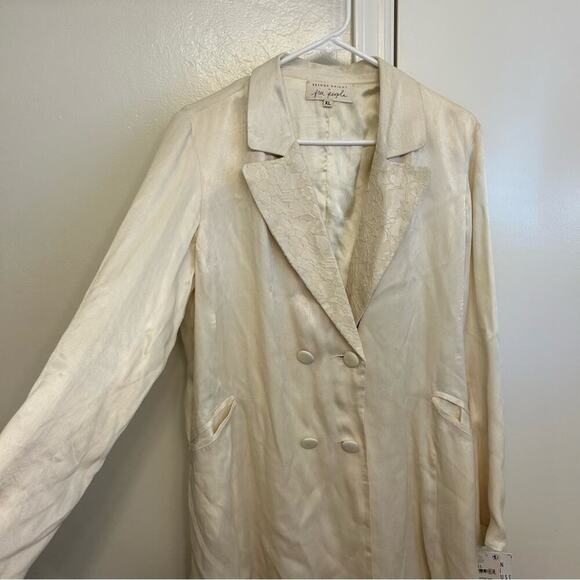 Brenda Knight Free People Cream Lace Blazer XL NWT Double-Breasted - Picture 8 of 14